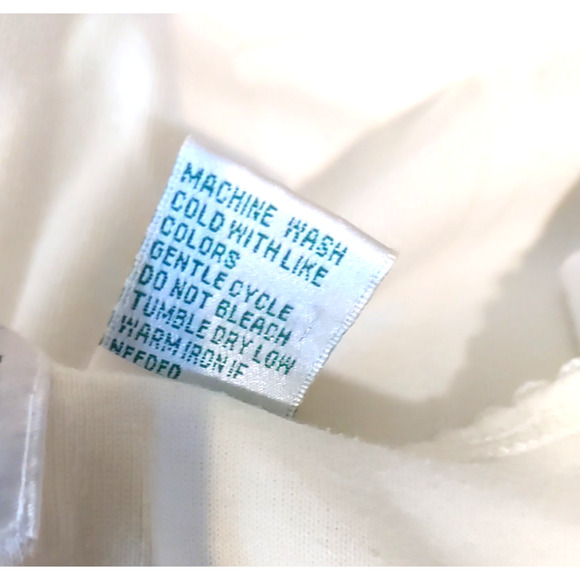 Shenanigans Women's Quarter Length T Shirt Cream Embroidery Flowers Size 1 X - Picture 6 of 7